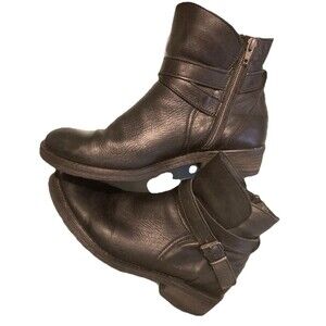 I Love Italian Shoes W Sz 39 Black Leather Ankle Boots Biker Rocker Goth Y2k